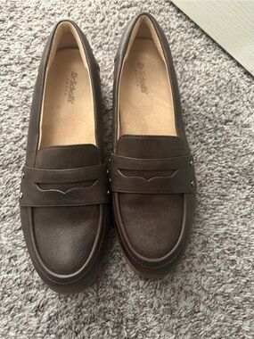 Dr. Scholl's Dark Brown Leather Slip-On Loafers-New without box. Never worn.